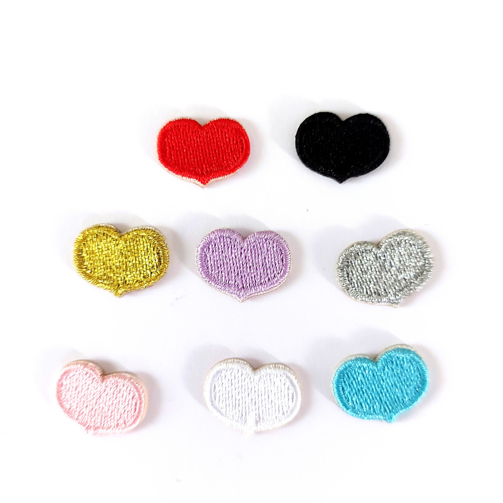 Colored Iron-On Patch Small Hearts